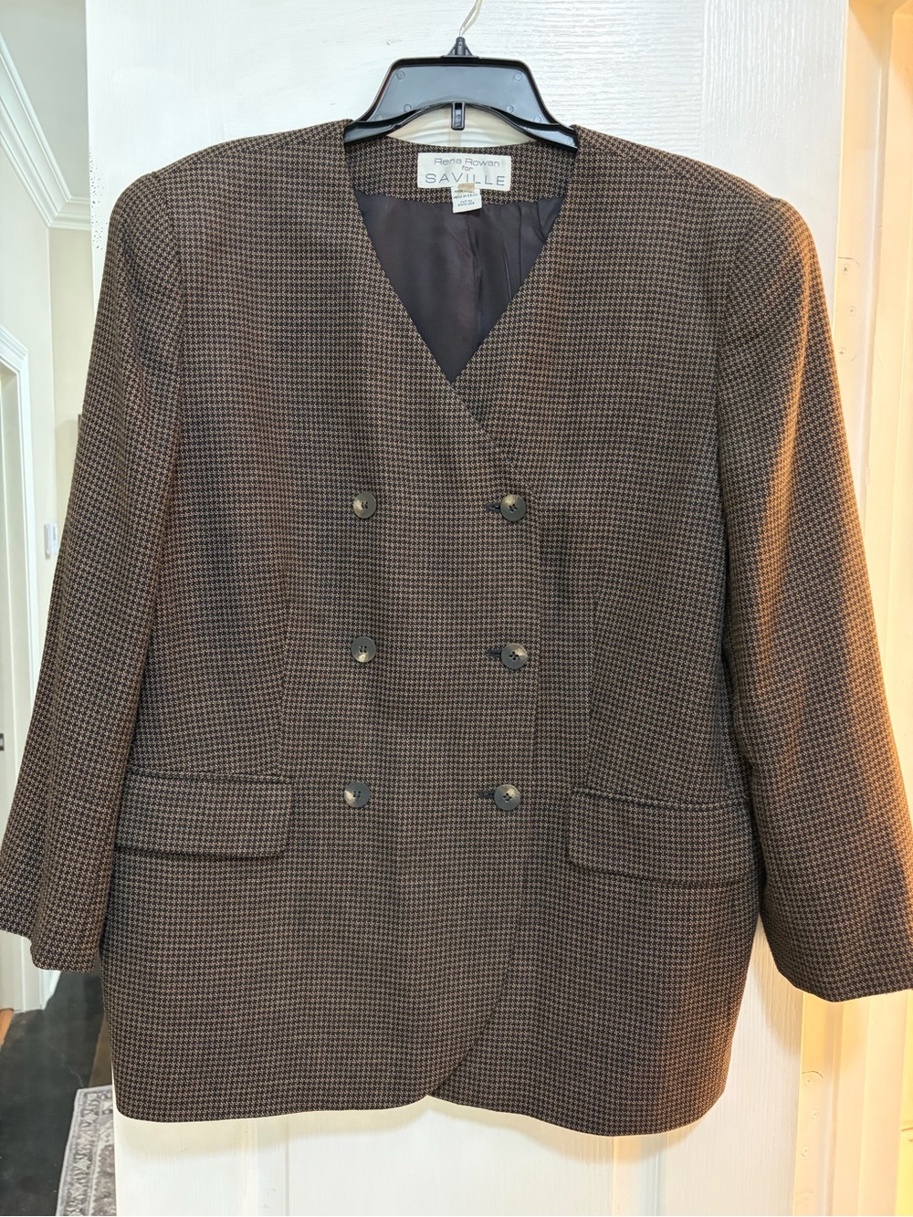 Saville -Rena Rowan  90s  Brown/black tweed jacket sz 18W .. made in USA 🇺🇸